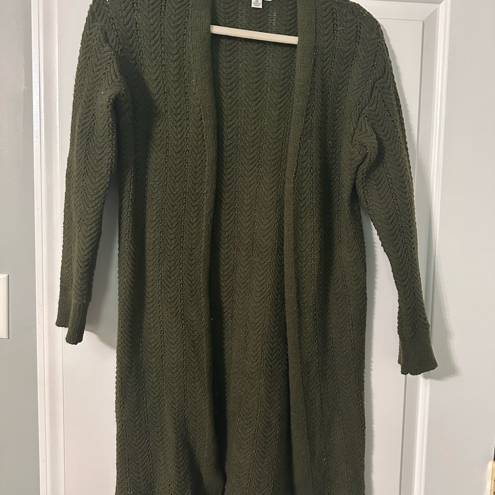 Olive Green Women's Sweater Cardigan
